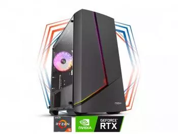 PC Gamer Icestorm 3X RGB Lite - AMD Edition (AMD Ryzen 5 5600 6-Core, 16GB DDR4-3200, 500GB SSD NVMe, GeForce RTX 4060Ti 8GB)