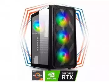 PC Gamer Carnage 3X RGB - R7 Professional Edition (AMD Ryzen 7 7700, 64GB (2x32GB) DDR5-5200, 2TB NVMe SSD, GeForce RTX 4070Ti Super 16GB) + Water Cooler 240MM