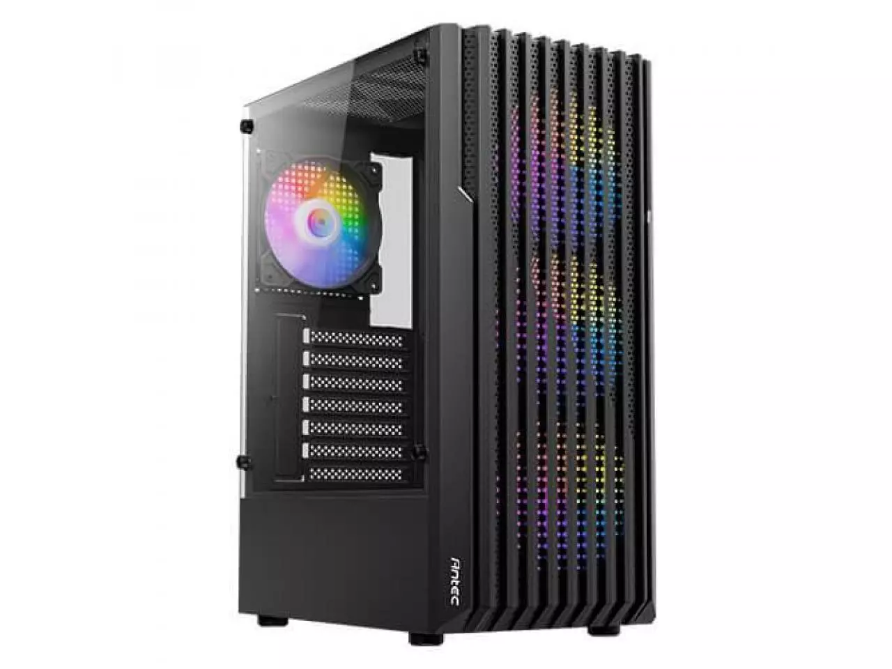 Gabinete Antec AX22 Elite, Vidro Temperado, 3 Fans RGB, Micro ATX Preto