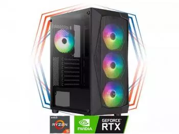 PC Gamer StellarX 3X RGB Professional - R5 Edition (AMD Ryzen 5600X 6-Core, 32GB DDR4-3200, 1TB SSD NVMe, GeForce RTX 4060 8GB)