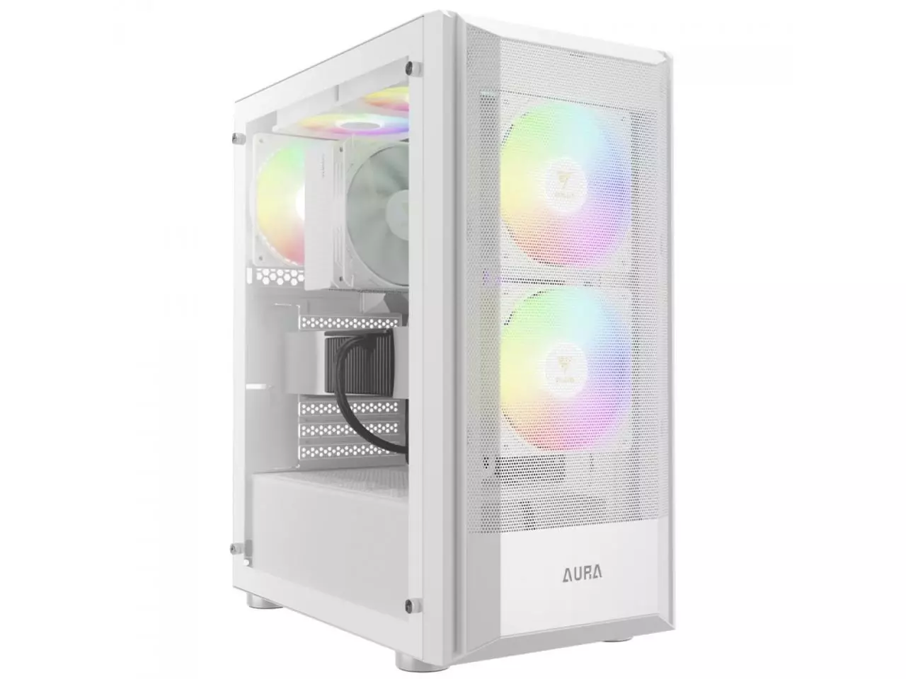 Gabinete Gamer Gamdias AURA GC6 ARGB 3 fans, Lateral em Vidro Temperado, Mid Tower Branco