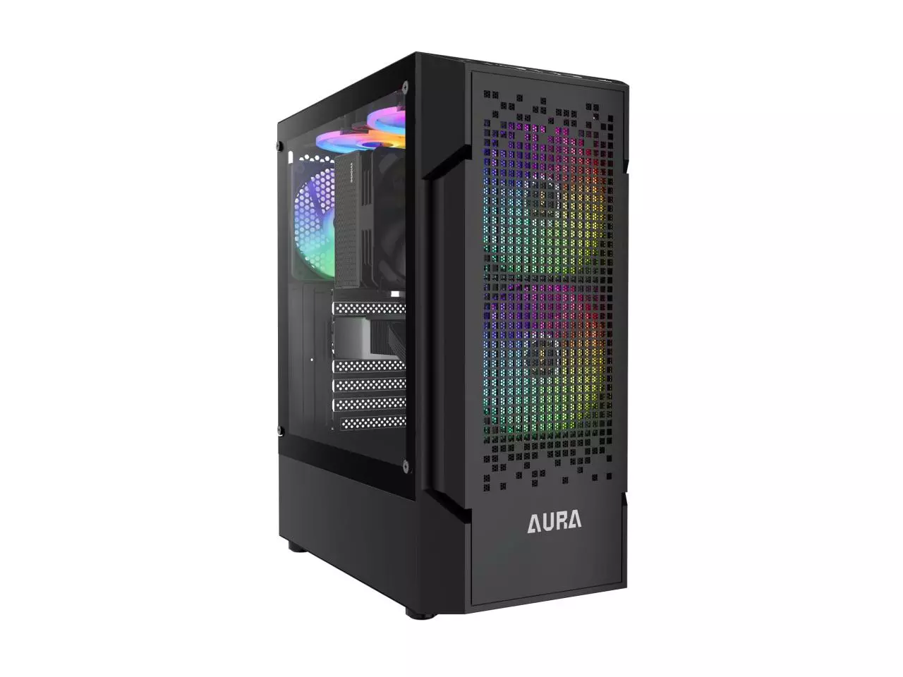 Gabinete Gamer Gamdias AURA GC7 ARGB 3 fans, Lateral em Vidro Temperado, Mid Tower Preto