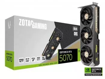 Placa de Vídeo Zotac Gaming GeForce RTX 5070 Solid OC 12GB GDDR7 PCI-E 5.0 x16 - ZT-B50700J-10P