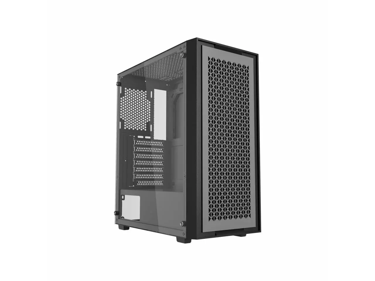 Gabinete Bluecase Gamer BG-050 X-FRAME SE, 3 Fans ARGB, Lateral Vidro, Mid Tower, Cinza/Preto