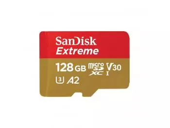 Cartão SanDisk 128GB Extreme microSDXC Card (Classe 10) UHS-I c/Adaptador - SDSQXAA-128G-GN6MA