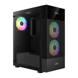 Gabinete Gamer Gamdias AURA GC5 RGB 3 fans, Display Digital, Lateral em Vidro Temperado, Mid Tower Preto