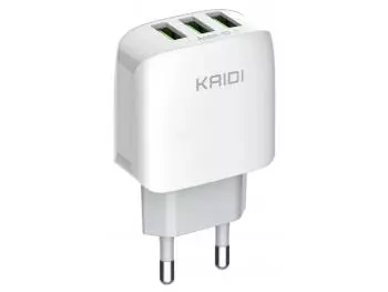 Carregador Universal 15W 3 portas USB c/ Cabo (iPhone / Lightning) KD-557A - Kaidi