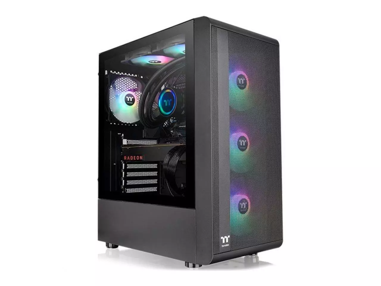Gabinete Thermaltake S200 TG ARGB, 4 Fans 120mm RGB, com Fonte 650W 80PLUS, Mid Tower Black