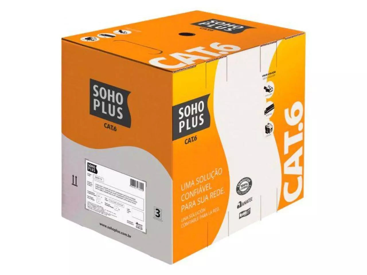 Cabo de Rede RJ-45 CAT6 24AWG (Caixa com 305m) Branco - SohoPlus Furukawa
