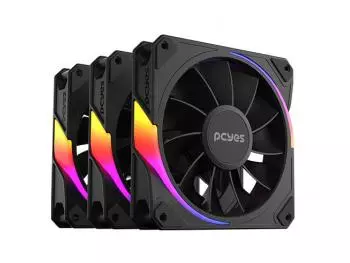 Kit Fan PCYes Sangue Frio 3 ARGB, Black Vulcan Reverse, 3x 120mm, Preto