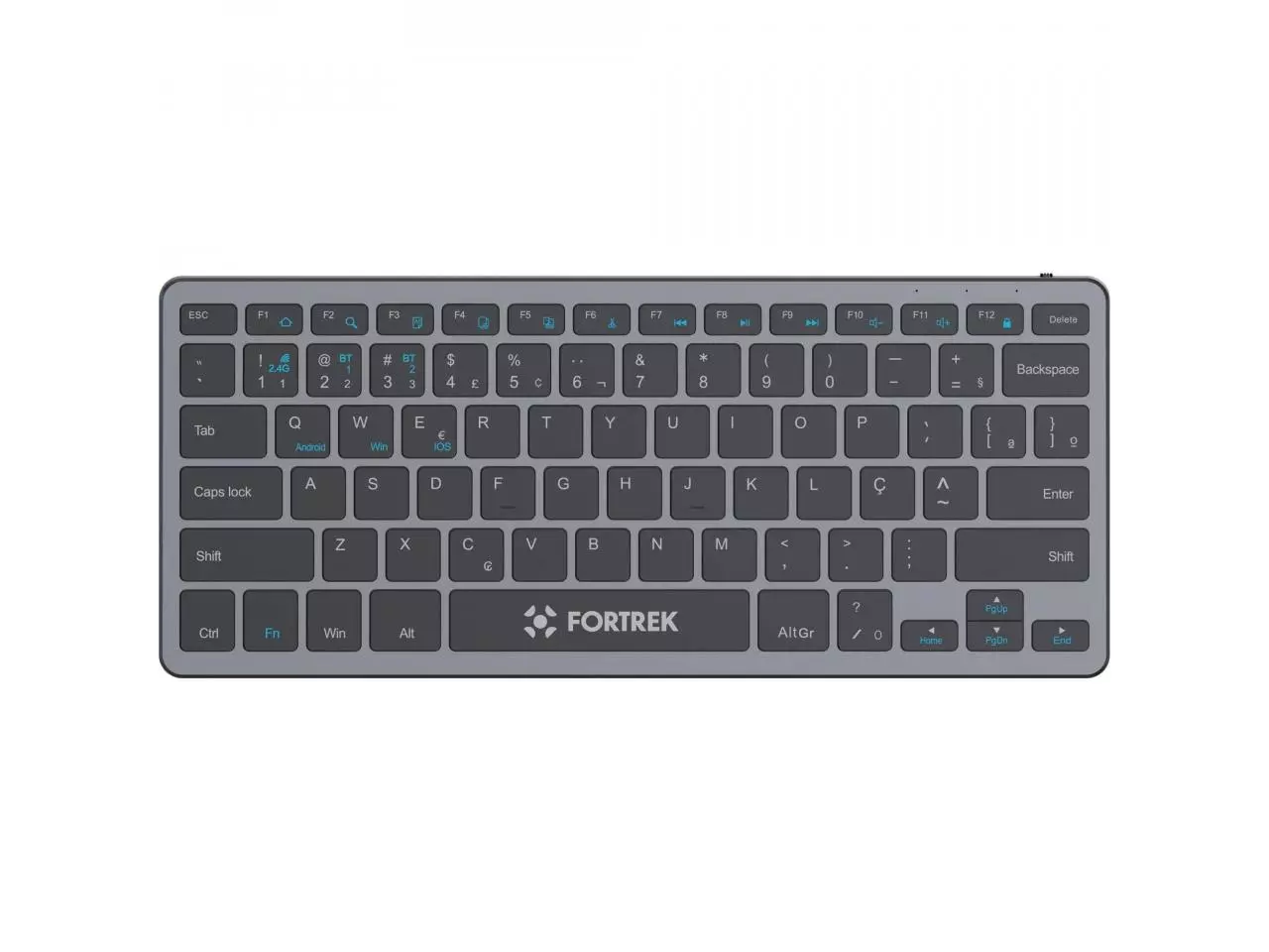 Teclado Office Fortrek KB11 Compact Bluetooth Preto