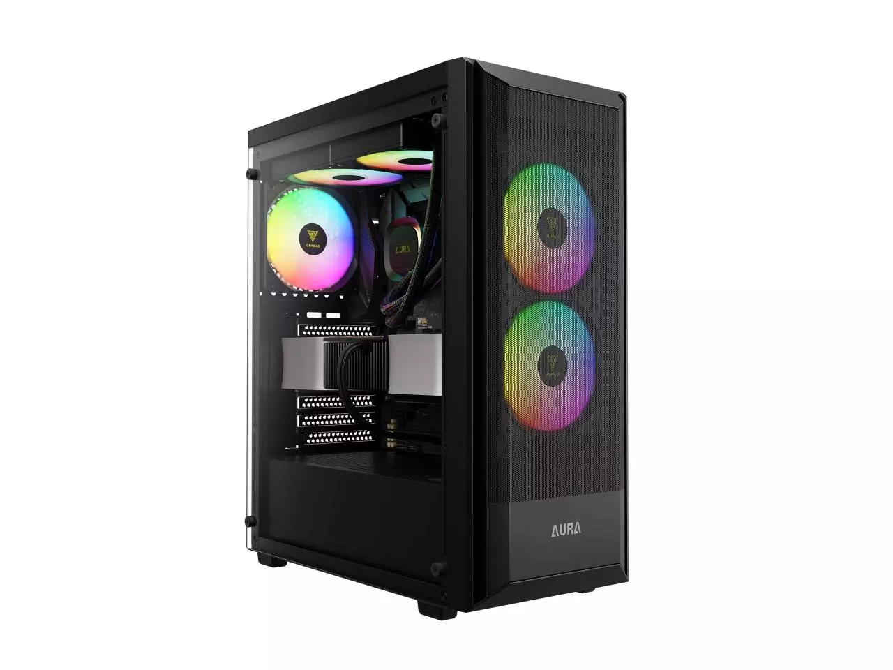 Gabinete Gamer Gamdias AURA GC6 Elite ARGB 3 fans, Lateral em Vidro Temperado, Mid Tower Preto