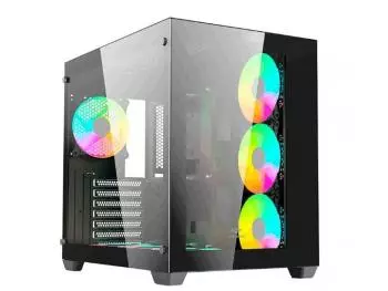 Gabinete C3Tech Gamer Aquarius MT-G910BK, Frontal e Lateral em Vidro Temperado, Mid Tower Preto