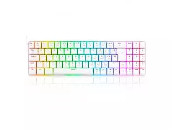 Teclado Mecânico Gamer Redragon Ashe Lunar RGB Switch Blue - Branco