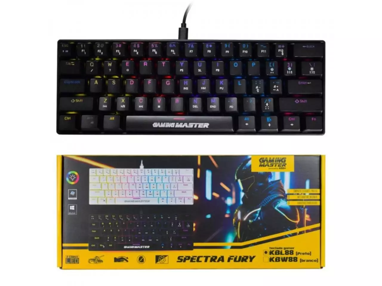 Teclado Mêcanico K-Mex Spectra Fury Switch Blue - KBL88