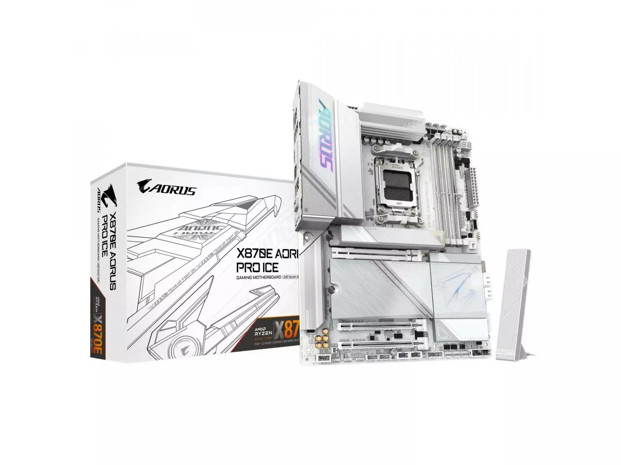 Placa Mãe Gigabyte X870E AORUS PRO ICE (Socket AM5/AMD X870E/DDR5/M.2/Wi-Fi 7 802.11ax)