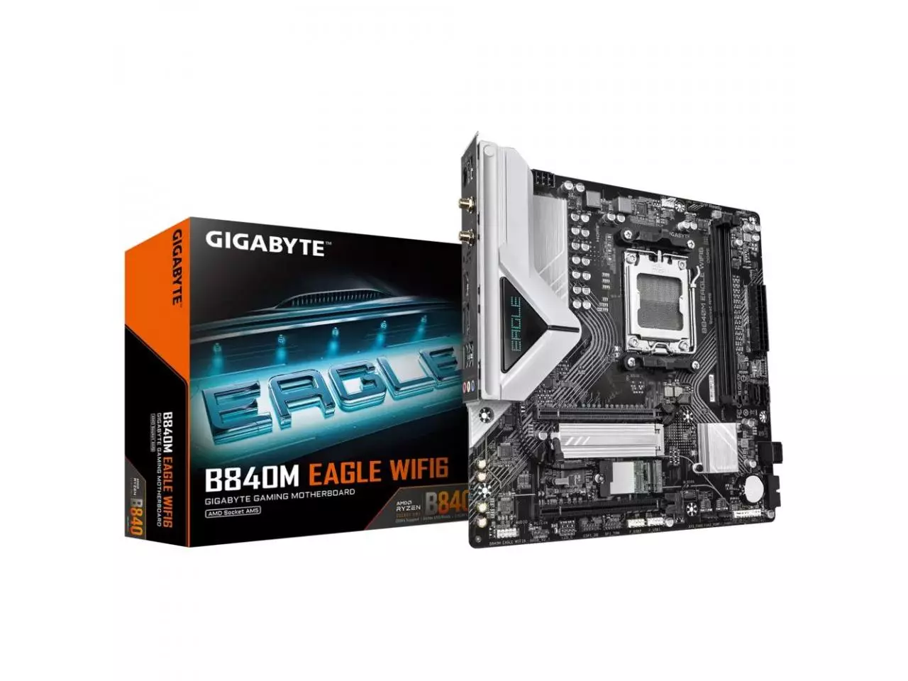 Placa Mãe Gigabyte B840M EAGLE WIFI6 (Socket AM5/AMD B840/DDR5/M.2)
