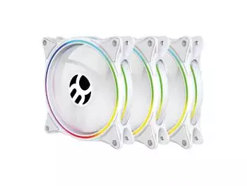 Kit Fan 120mm com 3 Unidades, Bluecase Controlável ARGB, Branco - K06ARGB