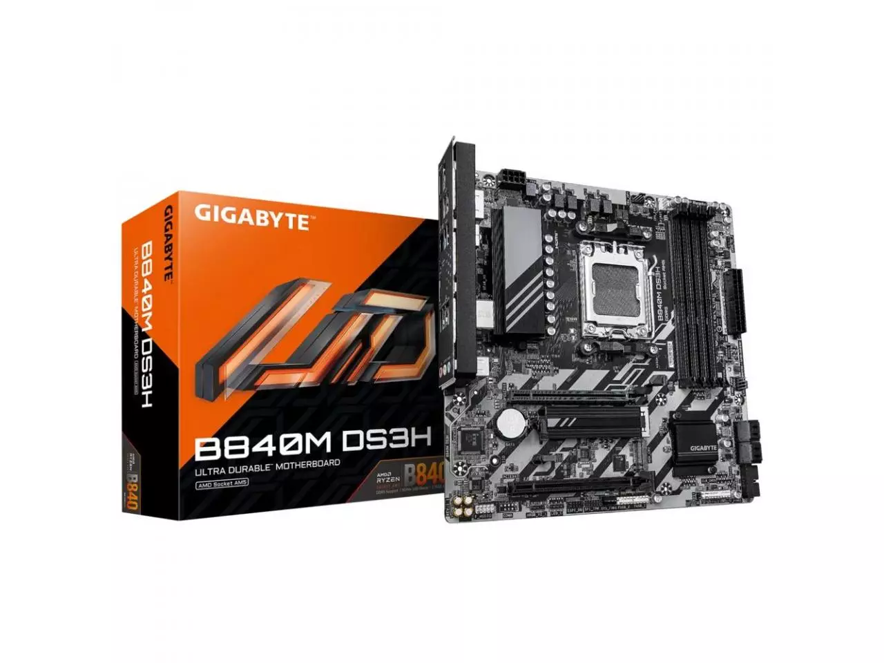 Placa Mãe Gigabyte B840M DS3H (Socket AM5/AMD B840/DDR5/M.2)