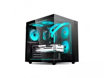 Gabinete C3Tech Gamer Aquarius MT-G920BK, Frontal e Lateral em Vidro Temperado, Mid Tower, Preto
