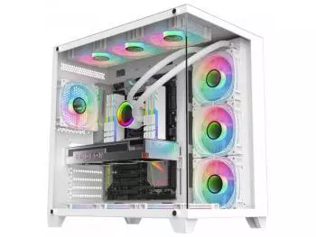 Gabinete Gamer Aquário Ghost Shark White - K-mex