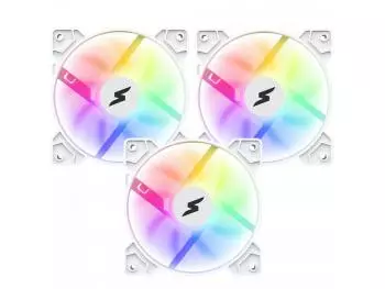 Kit Fan 120mm com 3 Unidades, SuperFrame Swift + controladora - Branco