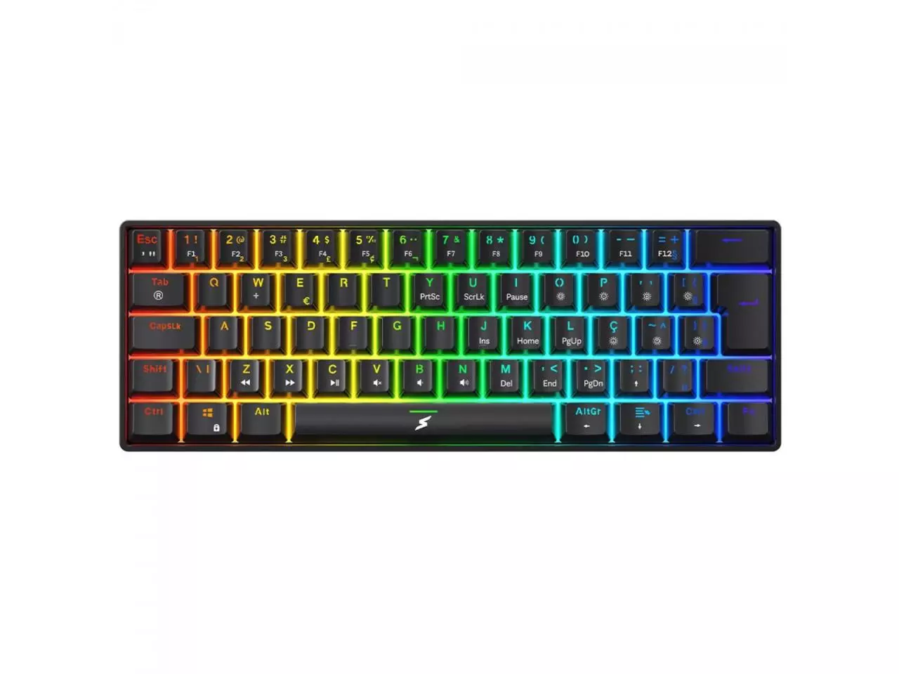 Teclado Mecânico Gamer SuperFrame Player 60% Led RGB com Switch Red ABNT2 USB
