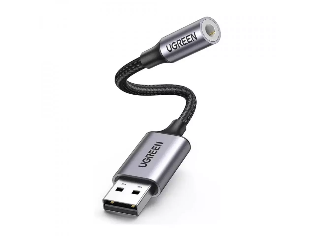 Adaptador Áudio Ugreen Usb A Macho p/3.5mm Fêmea Preto