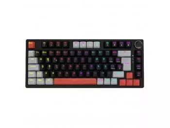 Teclado Mecânico Gamer PCYES Arkeum Black Vulcan 75% Rainbow com Switch Outemu Blue, ABNT2, USB