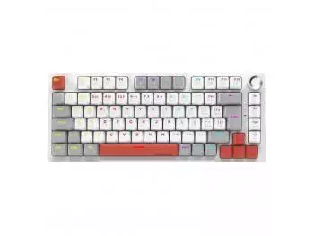 Teclado Mecânico Gamer PCYES Arkeum White Ghost 75% Rainbow com Switch Outemu Blue, ABNT2, USB