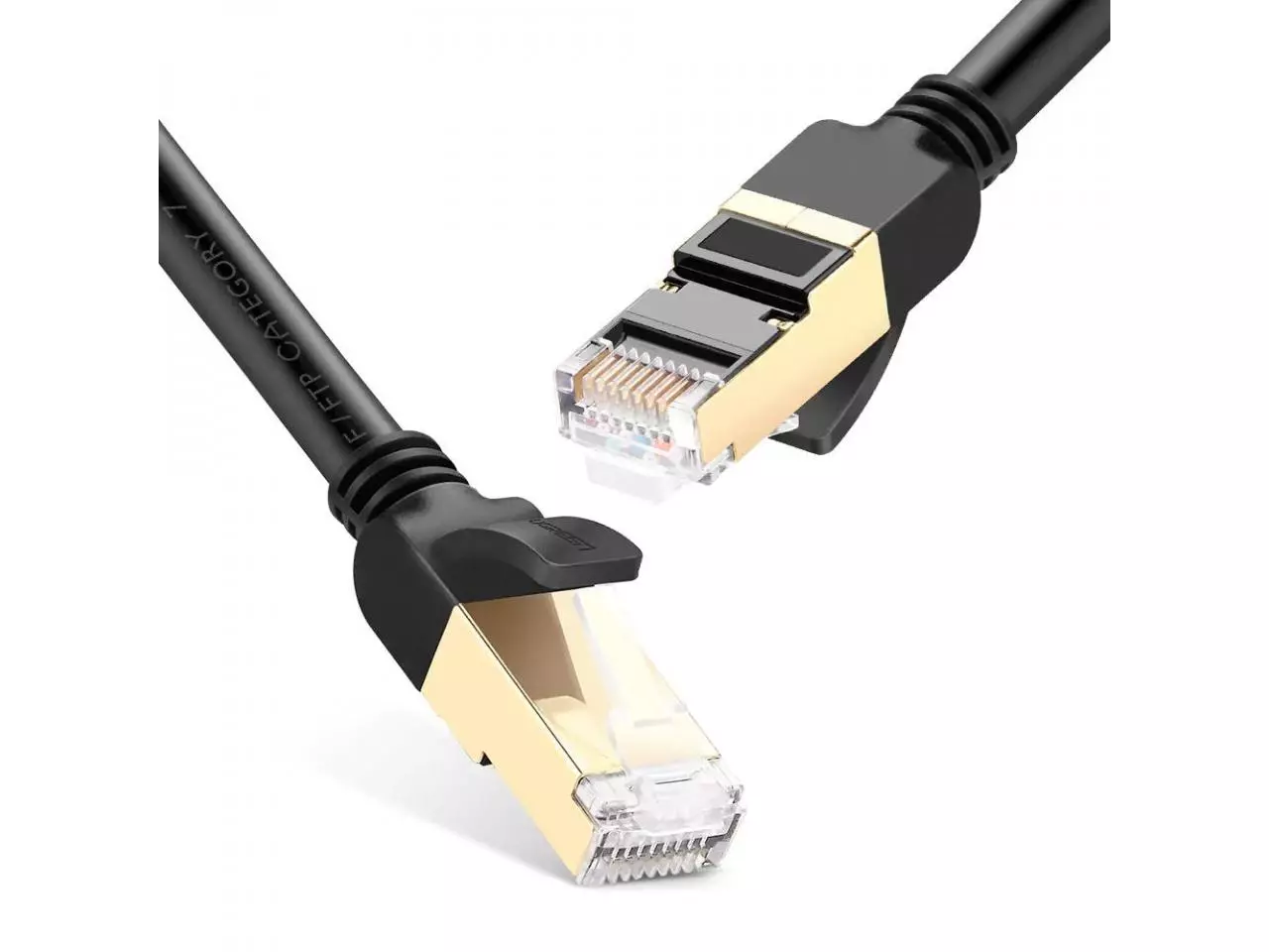 Cabo de Rede Ugreen Cat7 F/FTP Round Ethernet 3 metros - Preto