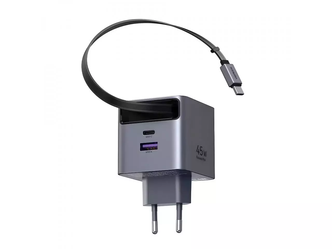 Carregador de Celular Universal (2 portas, USB-C, USB) 45W PD 3.0, Ultra Rápido - Ugreen