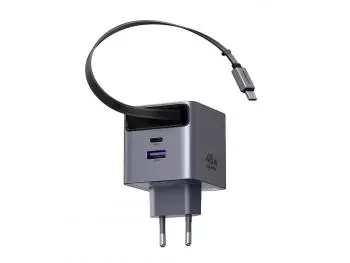 Carregador de Celular Universal (2 portas, USB-C, USB) 45W PD 3.0, Ultra Rápido - Ugreen
