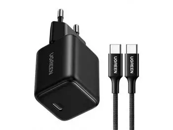 Carregador de Celular Universal com cabo 1 metro, USB-C, USB) PD 30W, Rápido - Ugreen