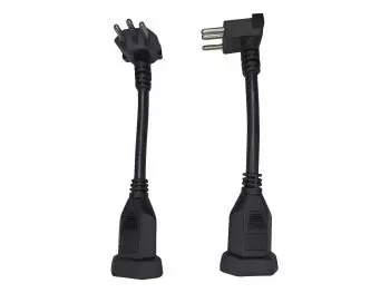 Adaptador Para Tomada 90 Graus 20a Macho 20a Fêmea 3p 18 Cm 127/220v