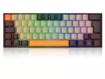 Teclado Gamer Redragon Draconic Pro RGB 60%, Cinza, Laranja e Preto, Wireless, ABNT2, Switch Brown