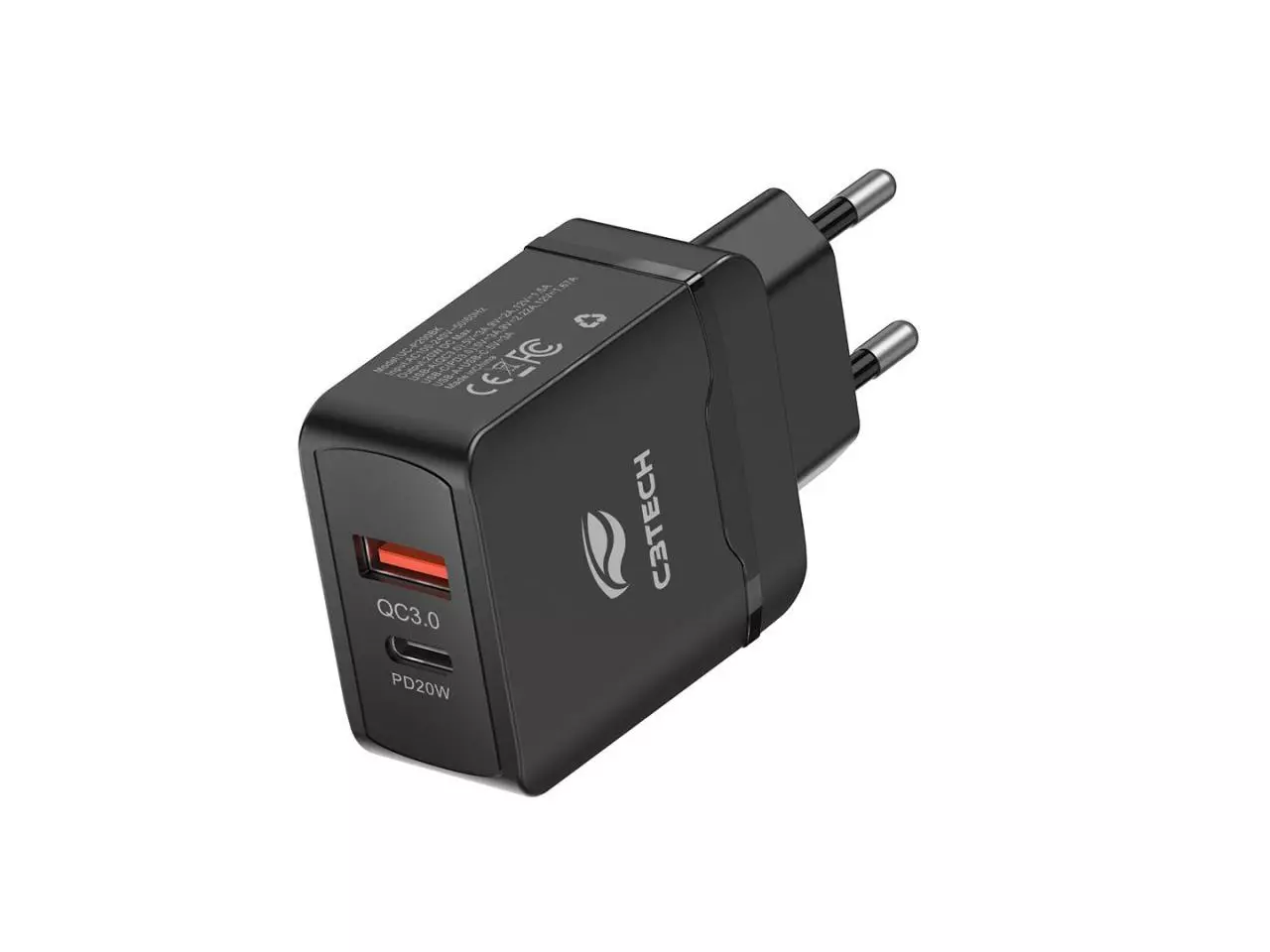 Carregador Universal 2 portas (USB/USB-C) PD UC-P200BK - C3Tech