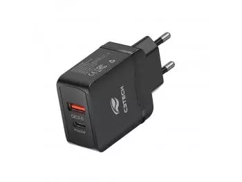 Carregador Universal 2 portas (USB/USB-C) PD UC-P200BK - C3Tech