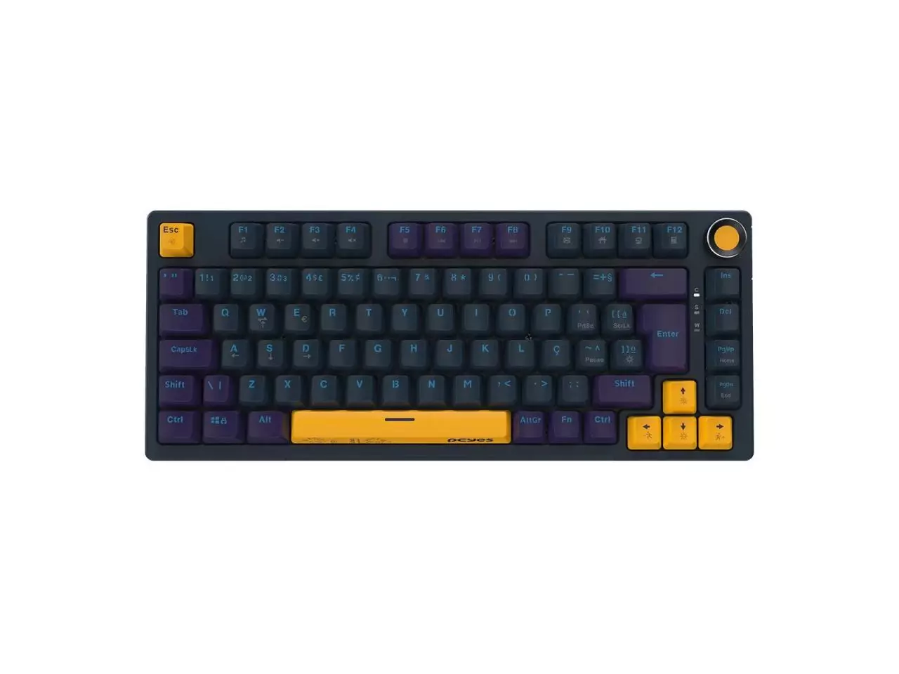 Teclado Mecânico Gamer PCYES Arkeum Sunset Edition 75% Switch Blue, ABNT2, USB