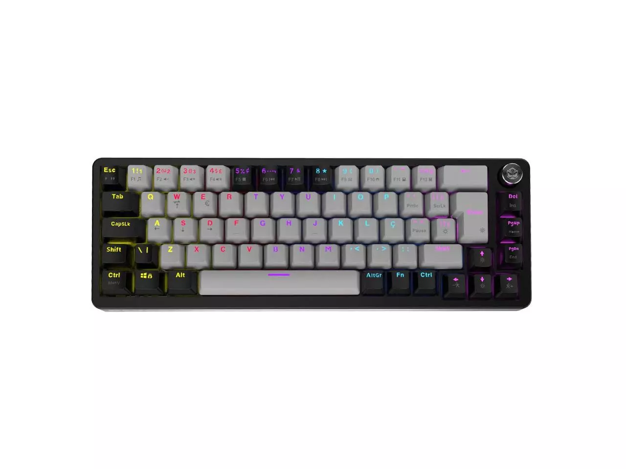 Teclado Mecânico Gamer PCYES Mecka Black Vulcan 65% Switch Red, ABNT2, USB