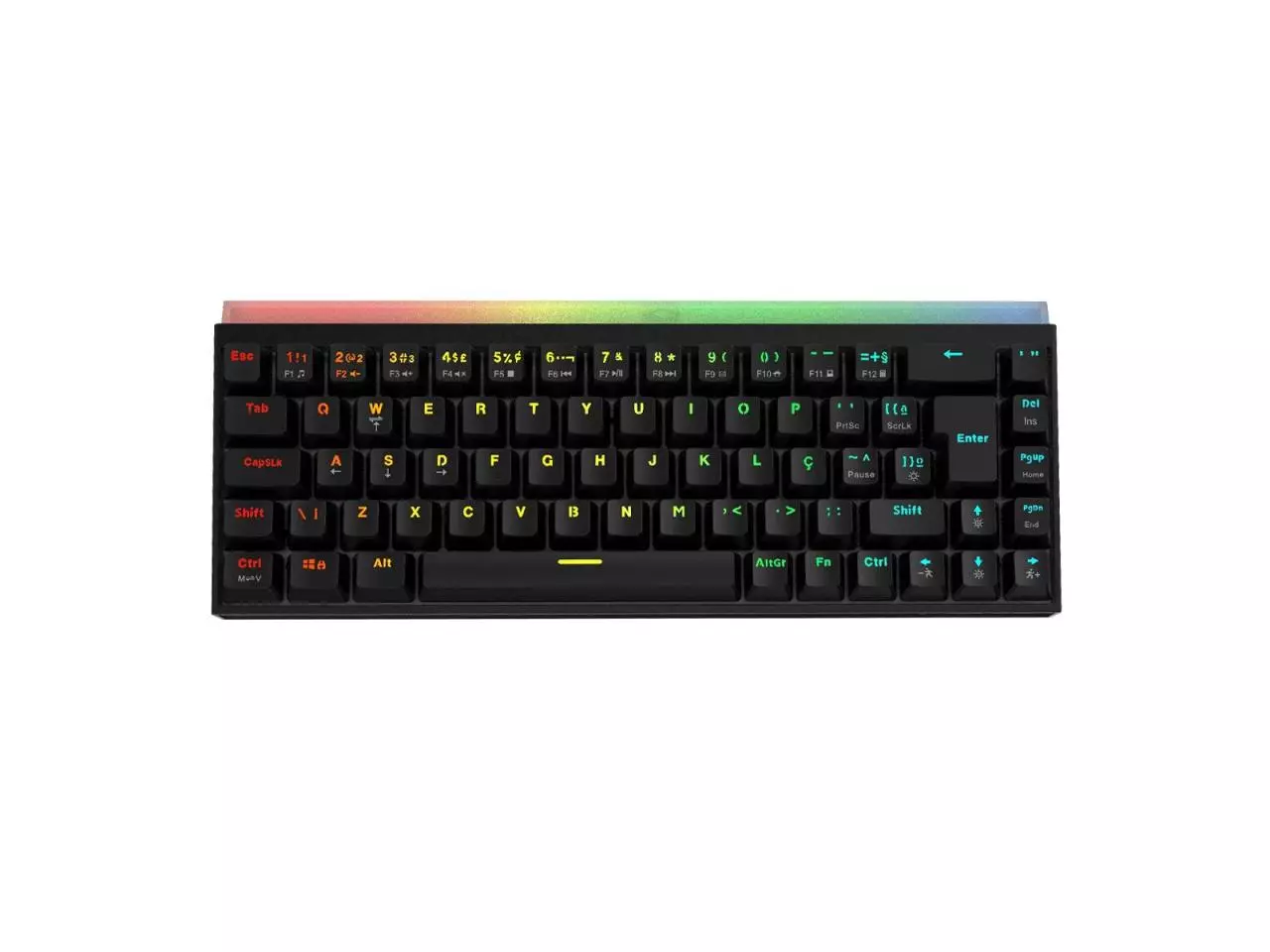 Teclado Mecânico Gamer PCYES Shiyan Black Vulcan 60% Led RGB com Switch Outemu Blue ABNT2 USB