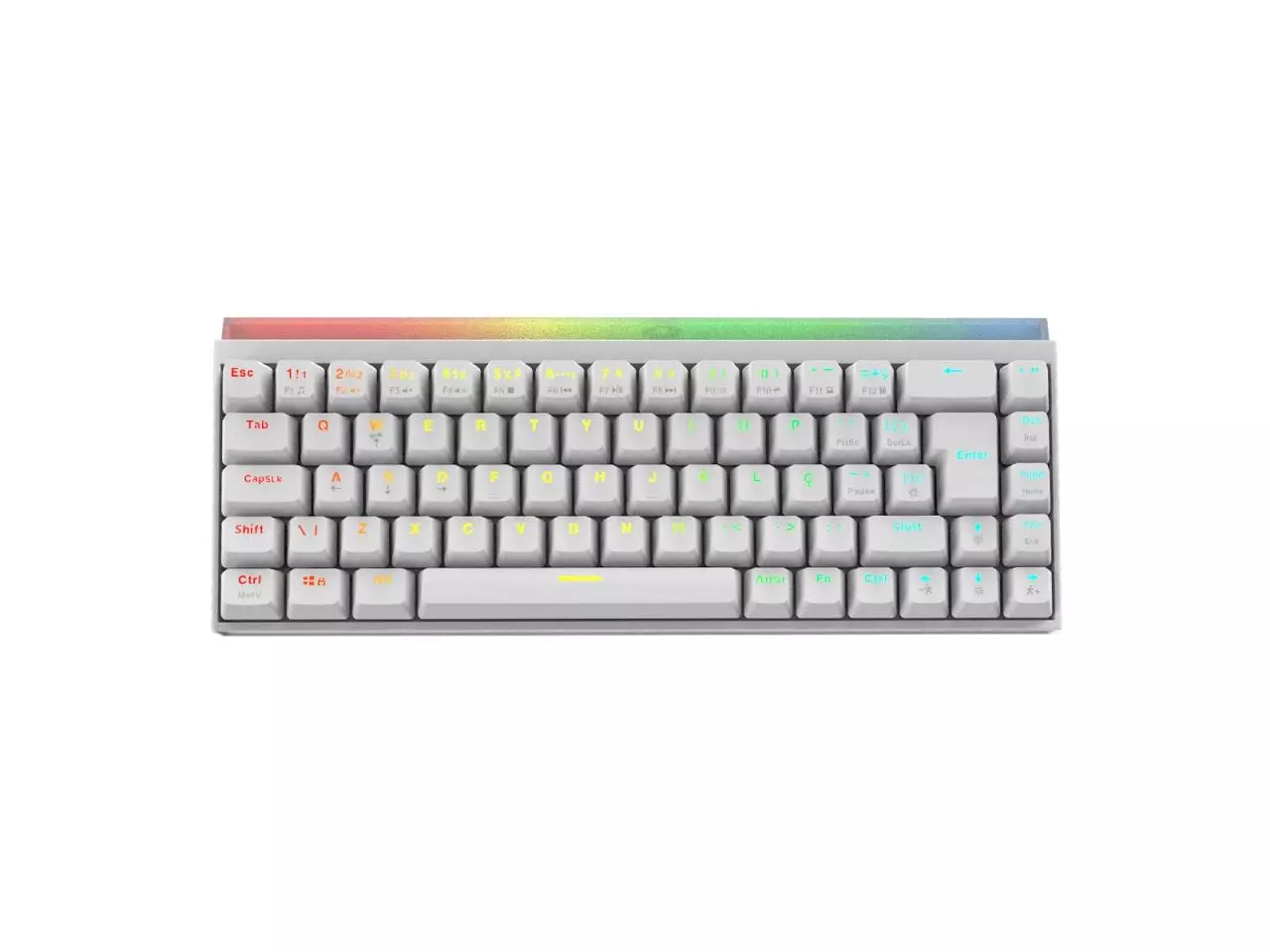 Teclado Mecânico Gamer PCYES Shiyan White Ghost 60% Led RGB com Switch Outemu Red ABNT2 USB