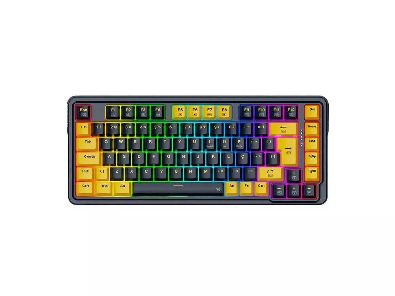 Teclado Mecânico Gamer Redragon ELF 75% RGB com Switch Melt Gold ABNT2 USB