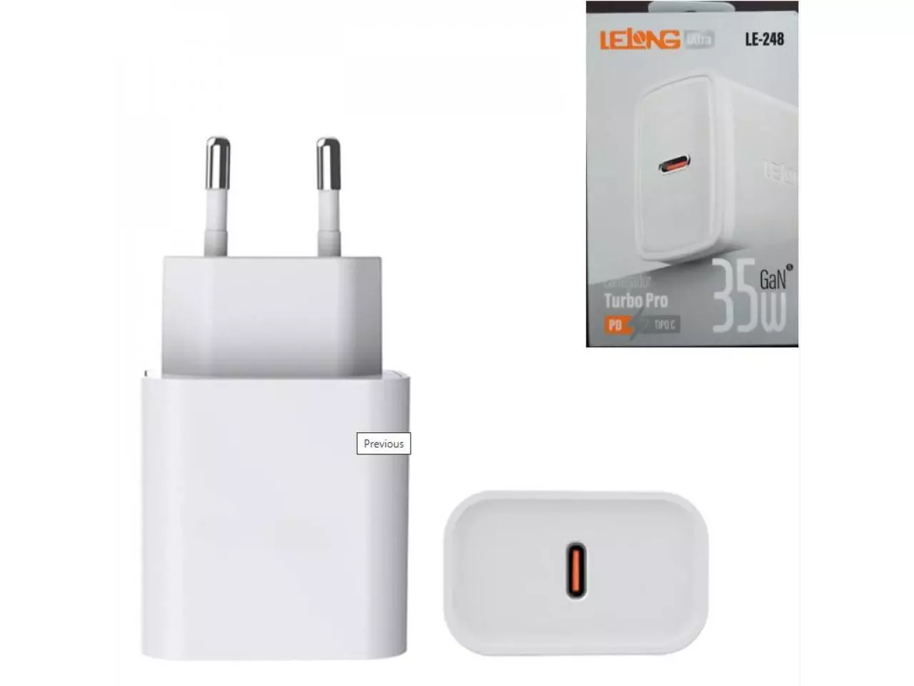 Carregador de Celular Universal (1 porta, USB-C) 35W, Turbo Pro - LeLong