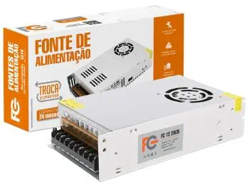 Fonte AC/DC Chaveada Colmeia 12V 20A 240W Bivolt (Multiuso) - FC