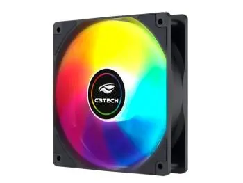 FAN Cooler C3Tech 120mm LED ARGB F9-L260BK (6 Pinos ARGB) - Preto