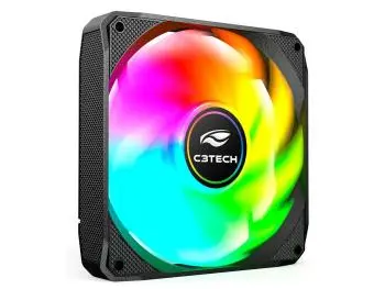 FAN Cooler C3Tech 120mm LED RGB F9-L180BKM (Molex) - Preto