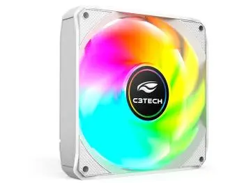FAN Cooler C3Tech 120mm LED RGB F9-L180WHM (Molex) - Branco