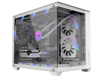 Gabinete PCYES Forcefield V2 White Ghost, Frente e Lateral em Vidro Temperado - Branco