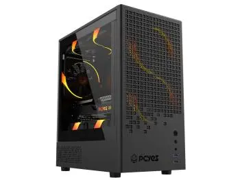 Gabinete PCYES Ozara Black Vulcan, Lateral em Vidro Temperado - Preto